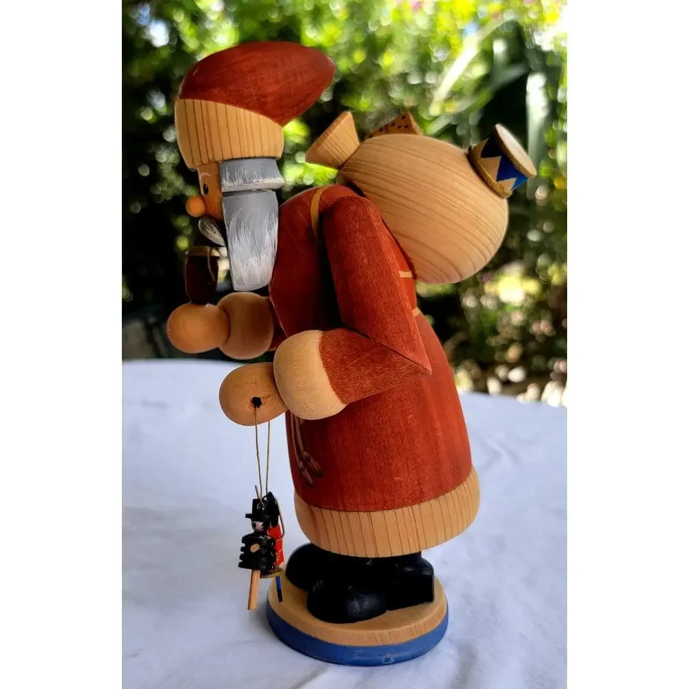 German Erzgebirge Santa Incense Smoker Wood Hand Carved Christmas Decor
